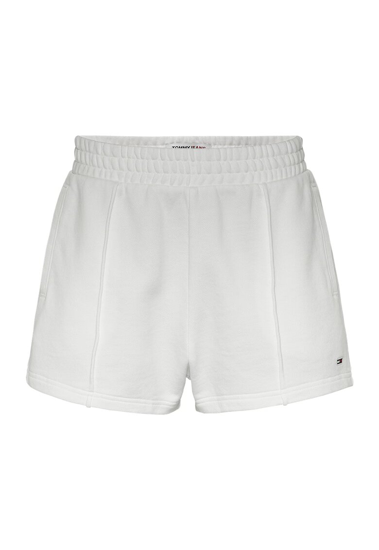 Tommy Jeans Pantaloni scurti de bumbac organic cu talie elastica - Alb
