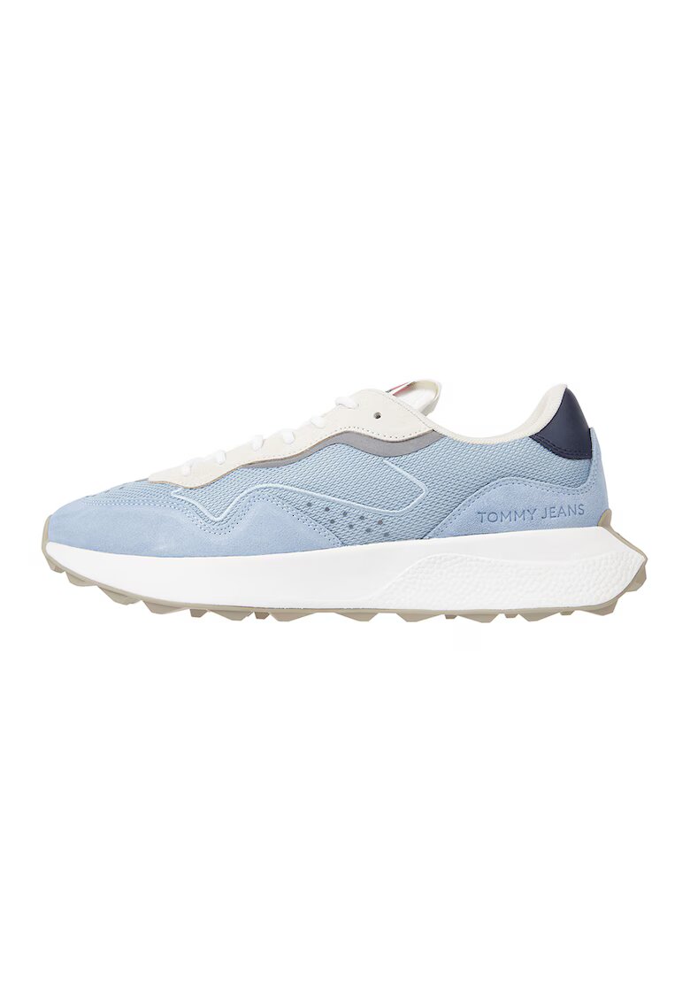 Tommy Jeans Pantofi sport cu garnituri de piele intoarsa - Albastru pastel/Alb fildes