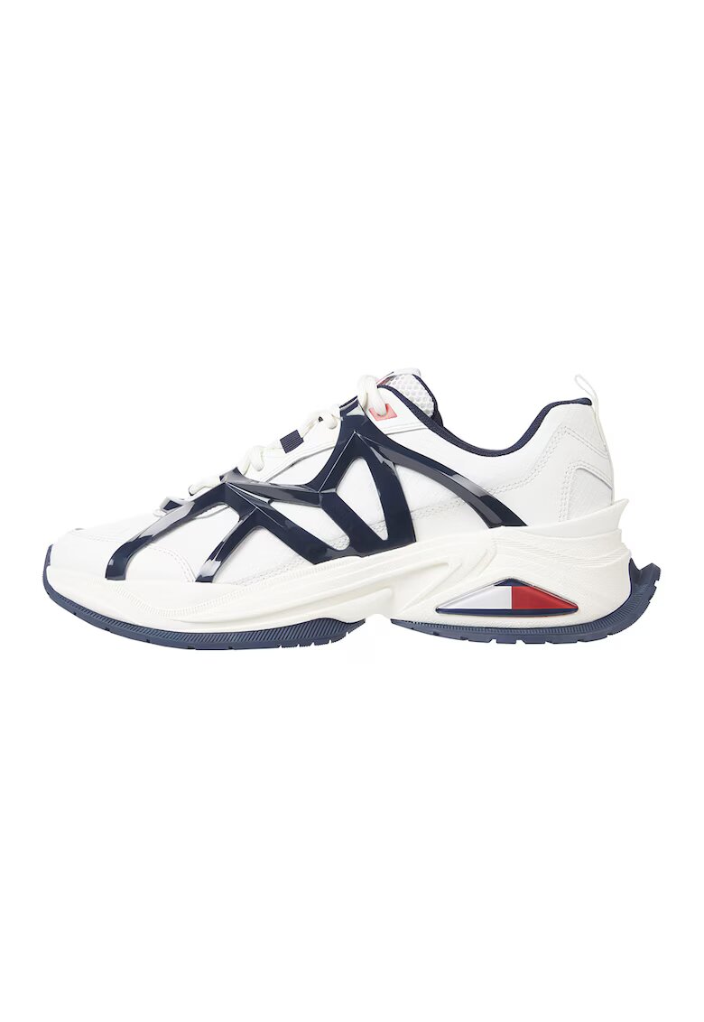Tommy Jeans Pantofi sport cu insertii de material textil - Alb/Negru