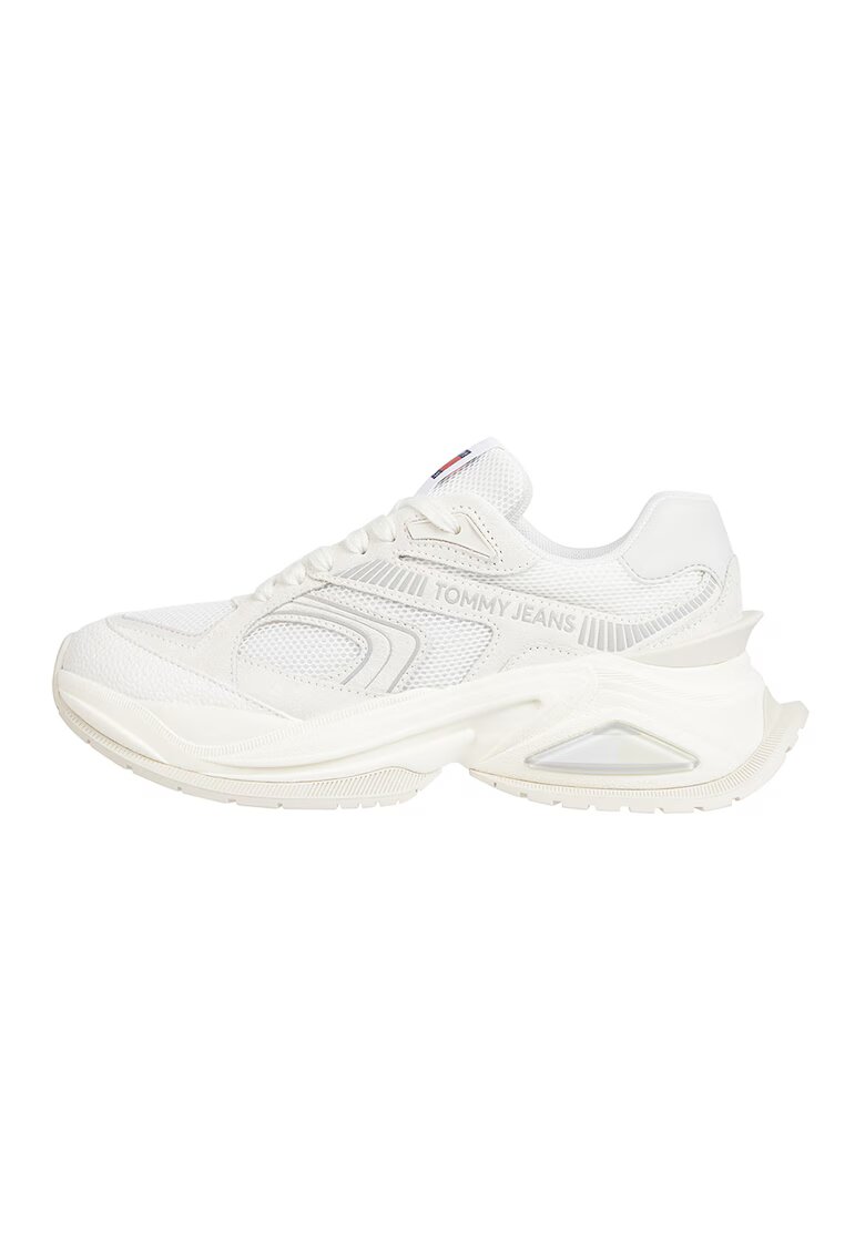 Tommy Jeans Pantofi sport cu insertii de piele intoarsa - Alb murdar