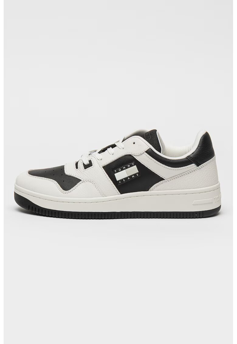 Tommy Jeans Pantofi sport cu insertii din piele - Negru/Alb optic