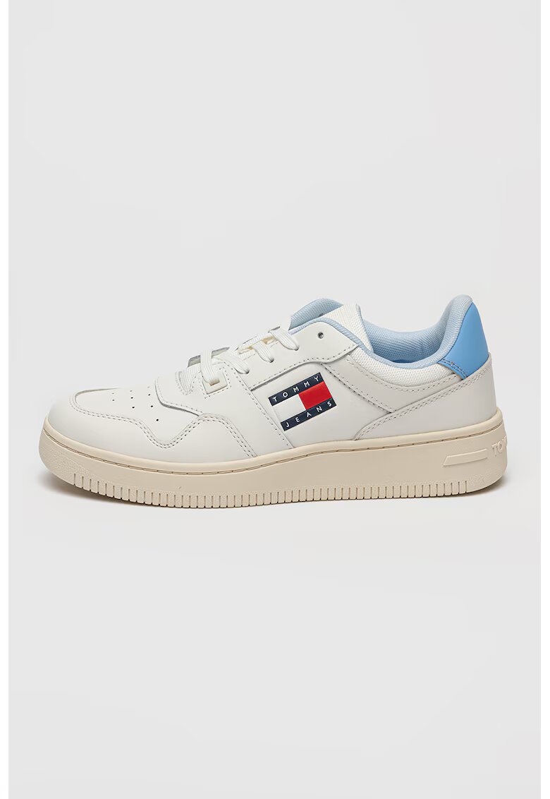 Tommy Jeans Pantofi sport cu segment perforat Retro - Alb/Albastru deschis