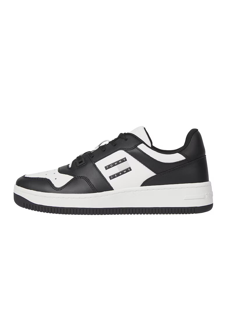Tommy Jeans Pantofi sport de piele cu model colorblock - Negru