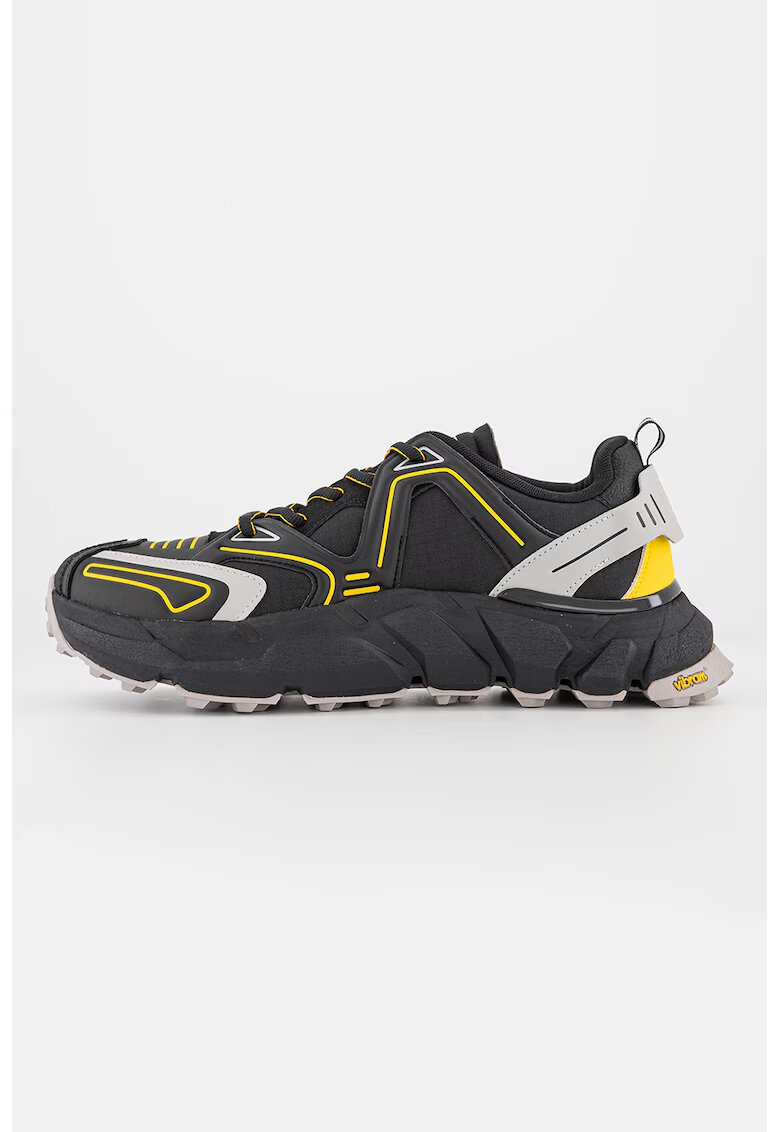 Tommy Jeans Pantofi sport de piele ecologica si material textil - Negru/Galben