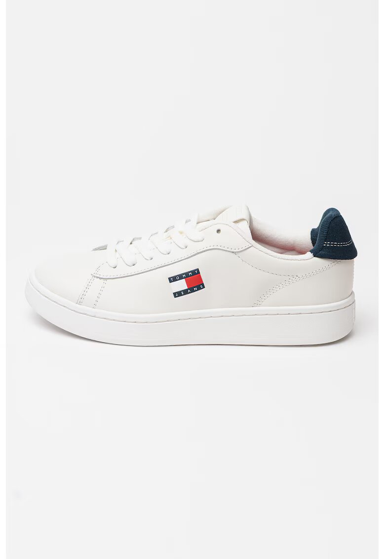 Tommy Jeans Pantofi sport din piele Archive Court - Rosu/Alb murdar/Bleumarin