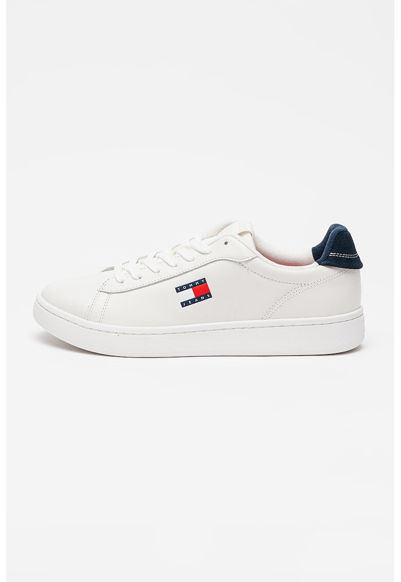 Tommy Jeans Pantofi sport din piele cu imprimeu logo lateral Archive '98 - Rosu/Alb optic/Bleumarin