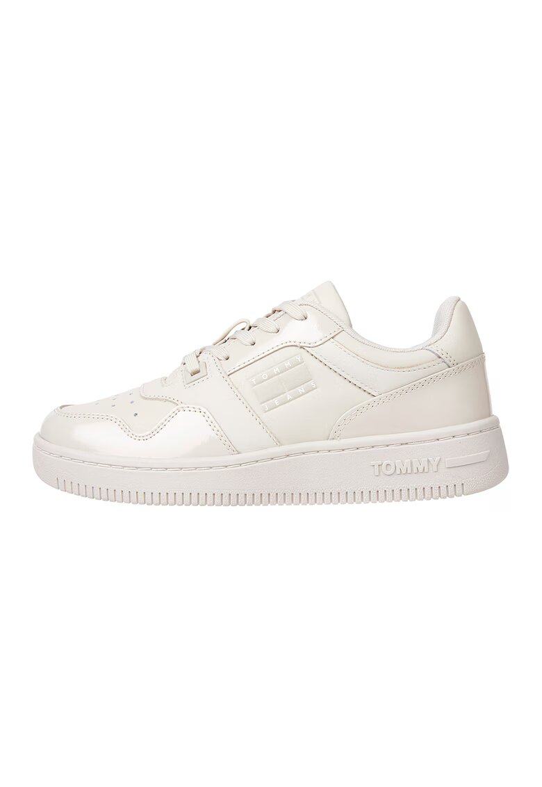 Tommy Jeans Pantofi sport din piele cu perforatii - Maro nisip