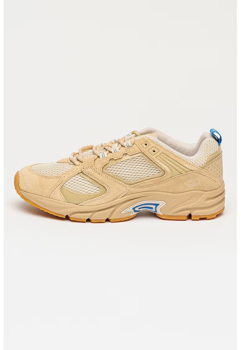 Tommy Jeans Pantofi sport din piele intoarsa si plasa Archive '97 - Maro nisip