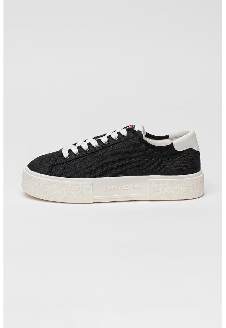 Tommy Jeans Pantofi sport flatform din panza - Negru