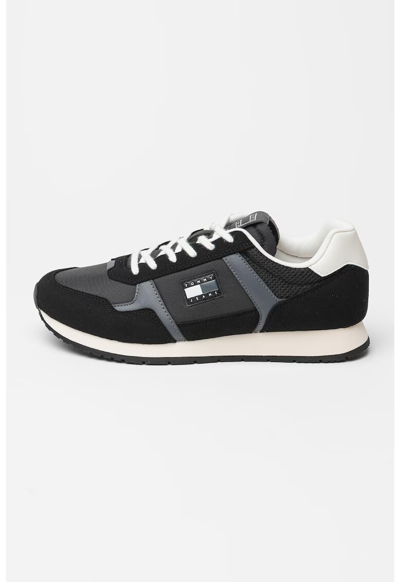 Tommy Jeans Pantofi sport low-cut cu logo - Negru/Alb murdar/Gri inchis