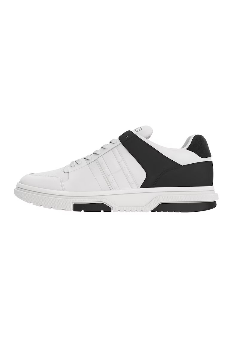 Tommy Jeans Pantofi sport low-cut de piele - Alb/Negru