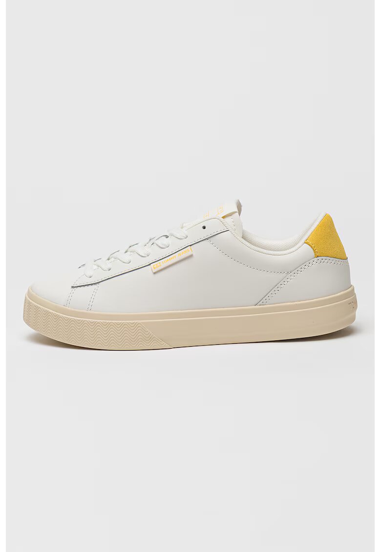Tommy Jeans Pantofi sport low-cut de piele - Alb optic