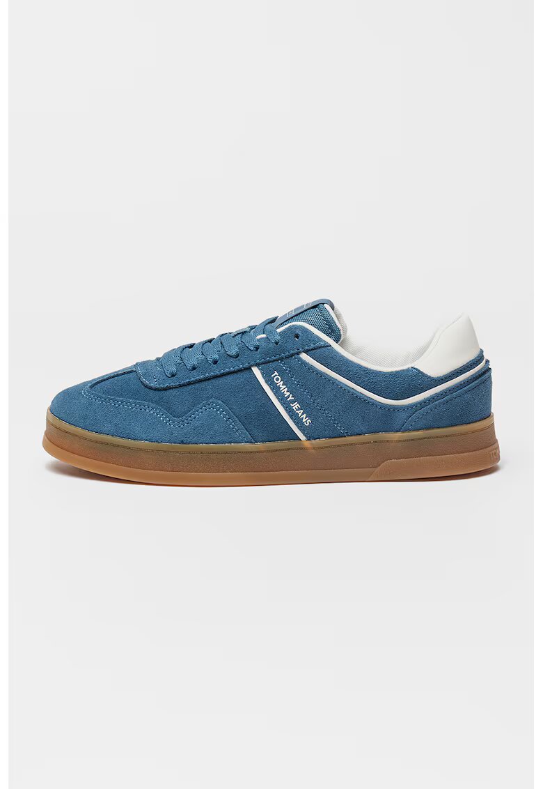 Tommy Jeans Pantofi sport uni de piele intoarsa - Albastru inchis