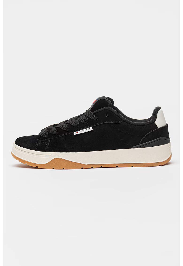 Tommy Jeans Pantofi sport uni de piele intoarsa - Negru