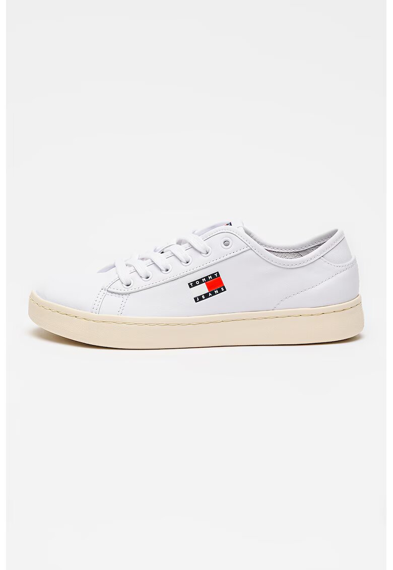 Tommy Jeans Pantofi sport usori din piele Court - Alb