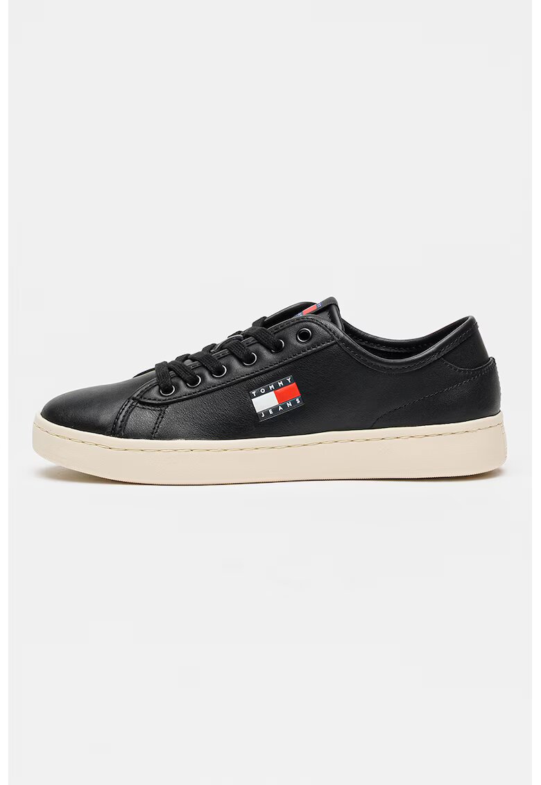 Tommy Jeans Pantofi sport usori din piele Court - Negru