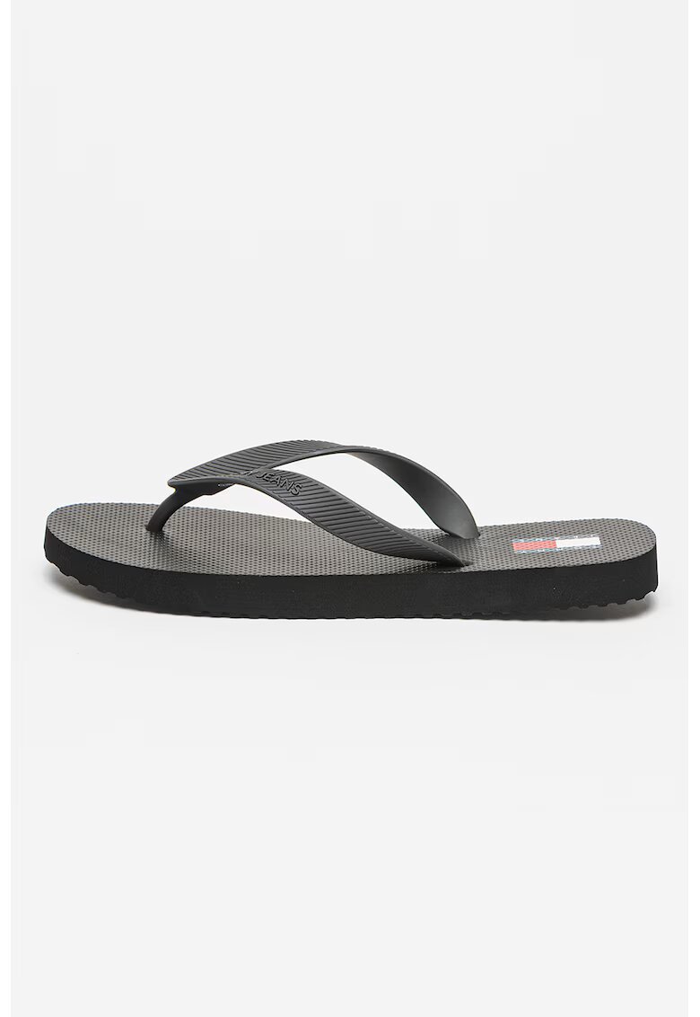 Tommy Jeans Papuci flip-flop texturati - Negru