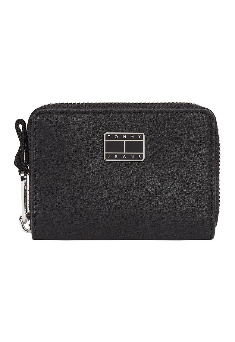 Tommy Jeans Portofel de piele ecologica cu aplicatie logo metalica City - Negru