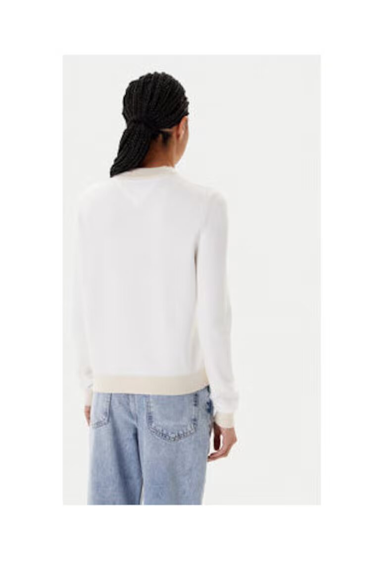 Tommy Jeans Pulover Dama - viscoza - alb -