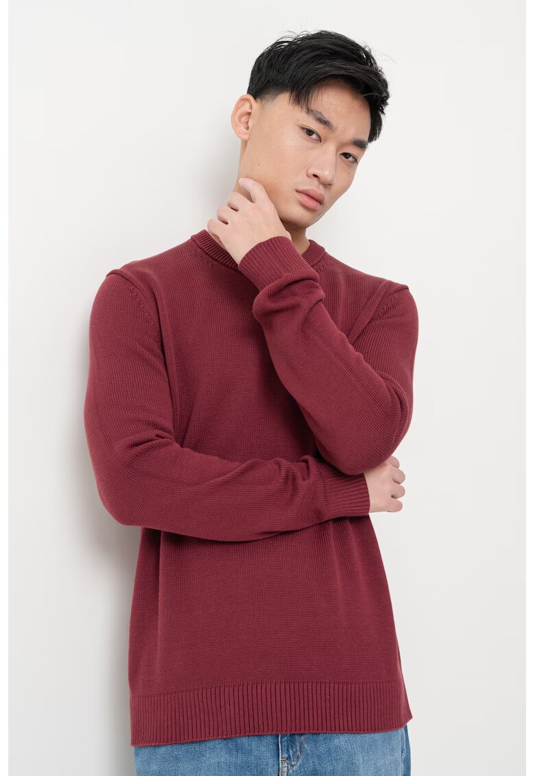 Tommy Jeans Pulover slim fit din bumbac organic - Violet tyrian
