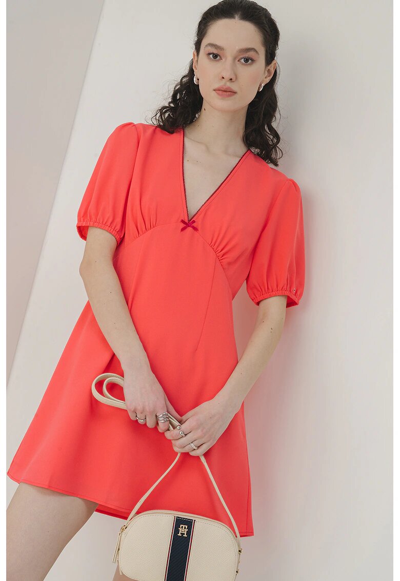 Tommy Jeans Rochie cu decolteu in V si maneci scurte