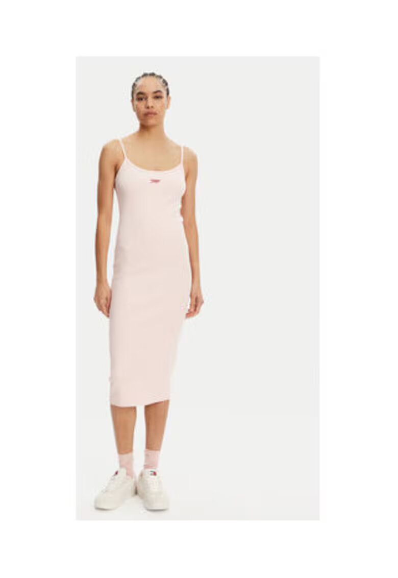 Tommy Jeans Rochie de vara Dama - roz - bumbac-elastan
