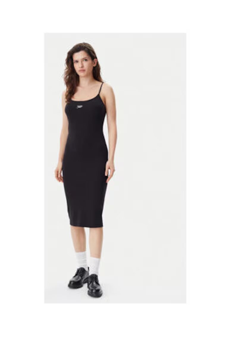 Tommy Jeans Rochie de vara - negru - bumbac-elastan -