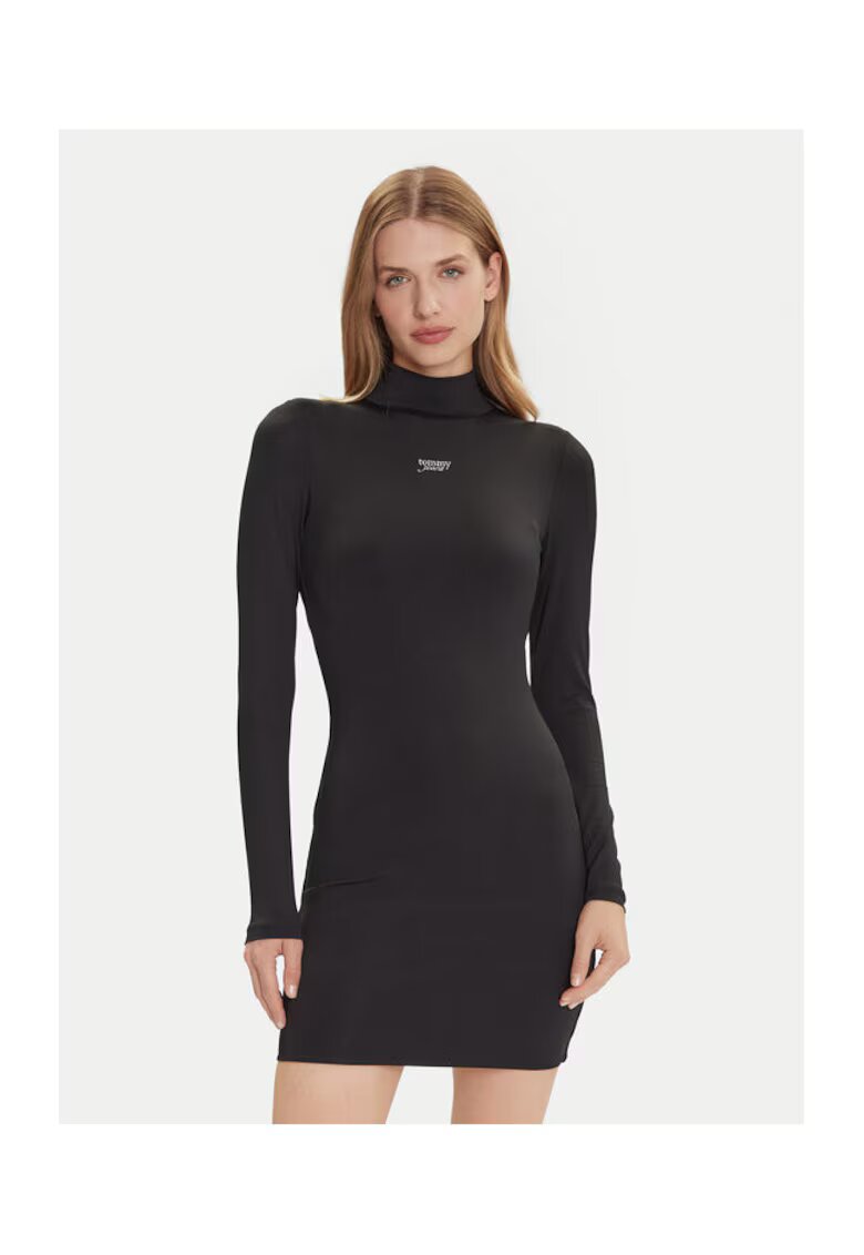 Tommy Jeans Rochie de zi - neagra - 95% nailon reciclat - 5% elastan -