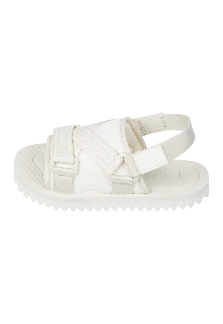Tommy Jeans Sandale din material textil cu velcro - Alb fildes