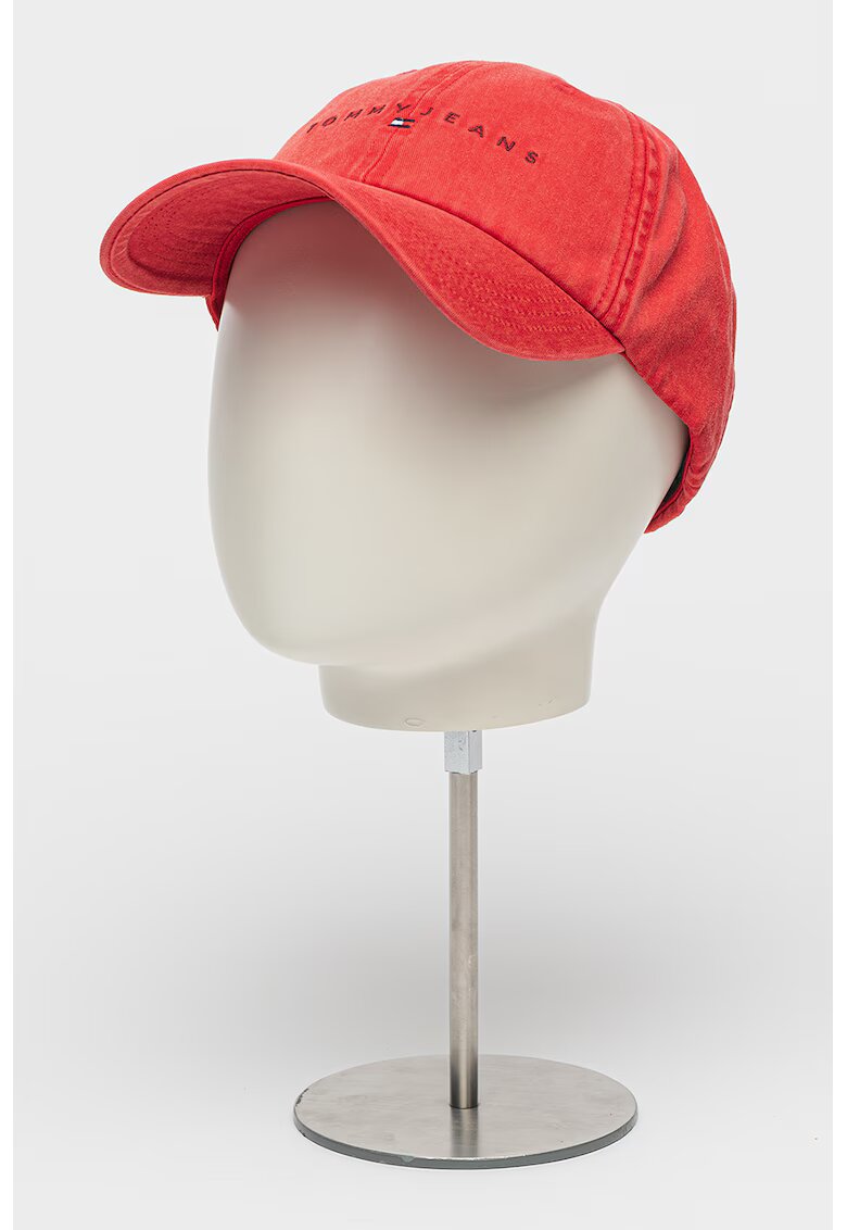 Tommy Jeans Sapca de bumbac organic cu logo - Rosu