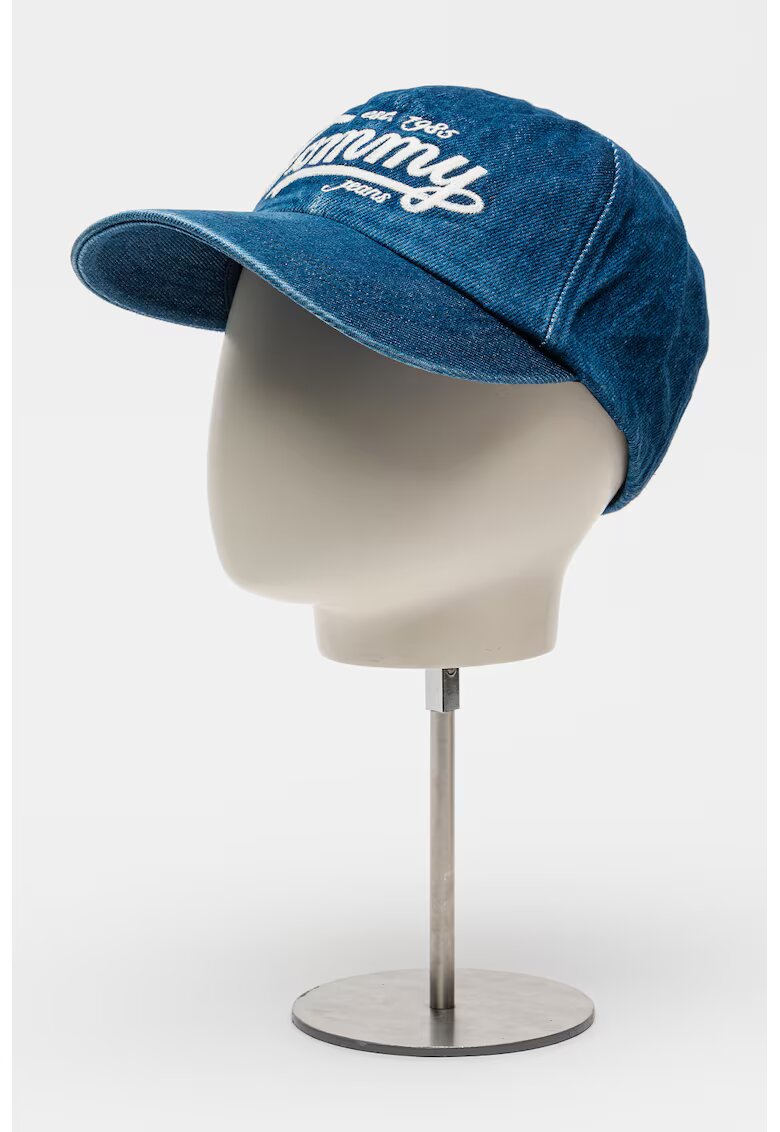Tommy Jeans Sapca de denim cu logo - Albastru melange