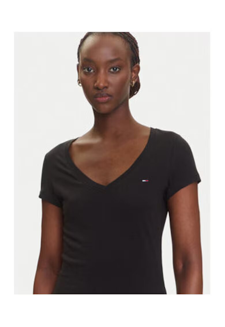 Tommy Jeans Set 2 tricouri de dama - Negru - 100% bumbac -