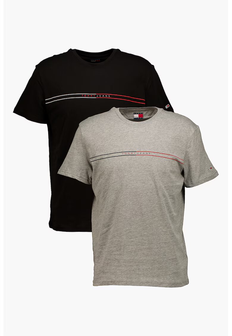 Tommy Jeans Set de tricouri slim-fit - 2 Piese - Negru/Gri deschis melange