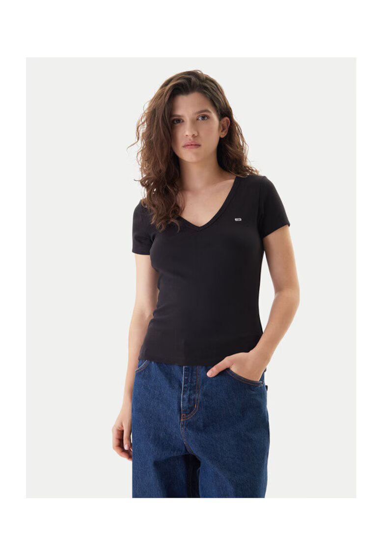 Tommy Jeans T-Shirt de dama - Bumbac - Negru -