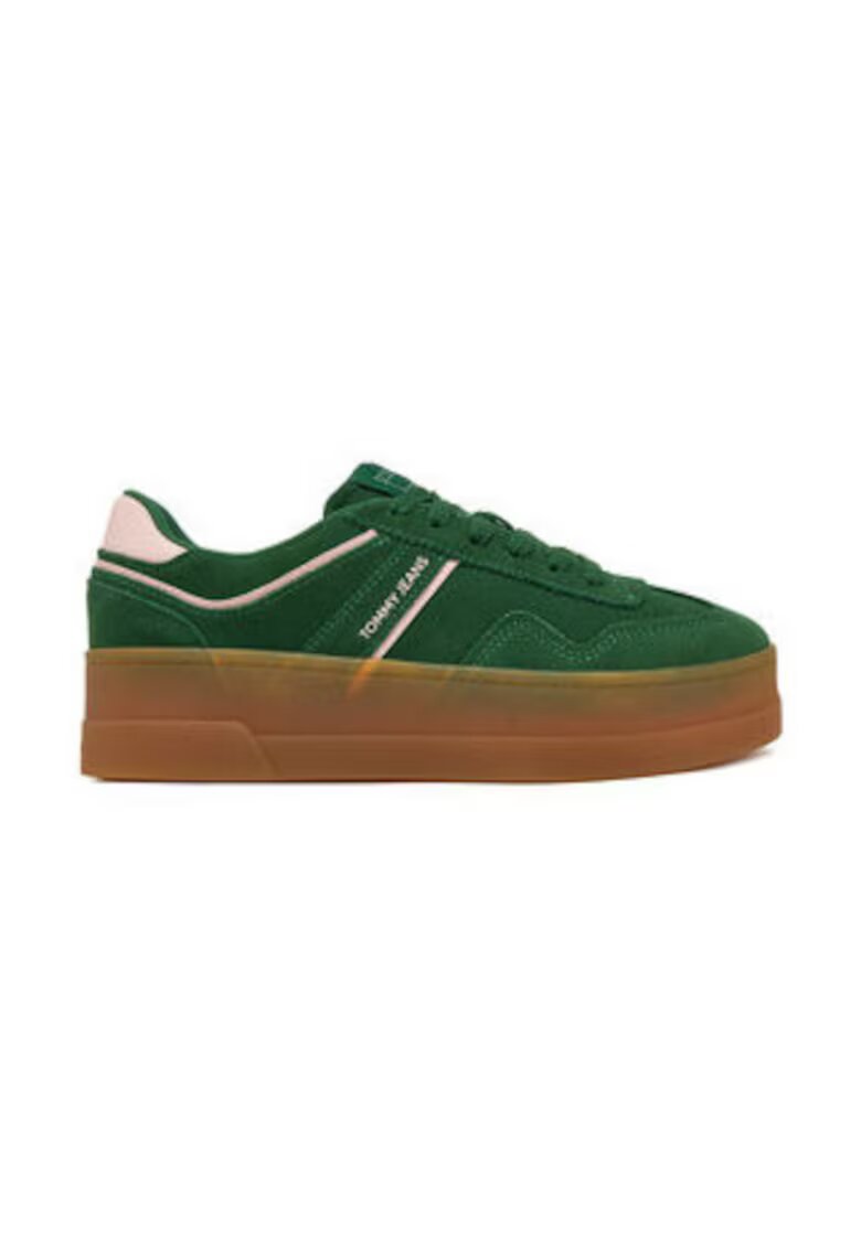 Tommy Jeans Tenisi dama Piele naturala - Verde - Verde