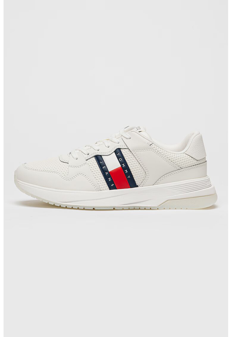 Tommy Jeans Tenisi din piele ecologica si piele cu logo - Rosu/Alb/Bleumarin