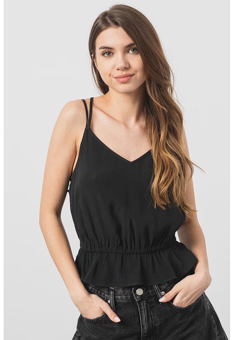 Tommy Jeans Top cu bretele subtiri - Negru