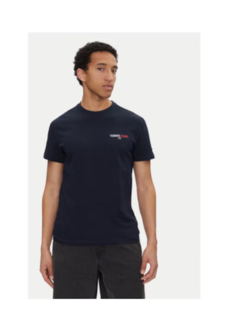 Tommy Jeans Tricou barbati - bleumarin - 100% bumbac