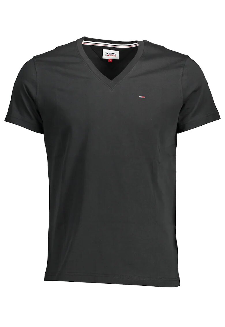 Tommy Jeans Tricou barbati Regular fit bumbac organic cu anchior negru - Black Grain