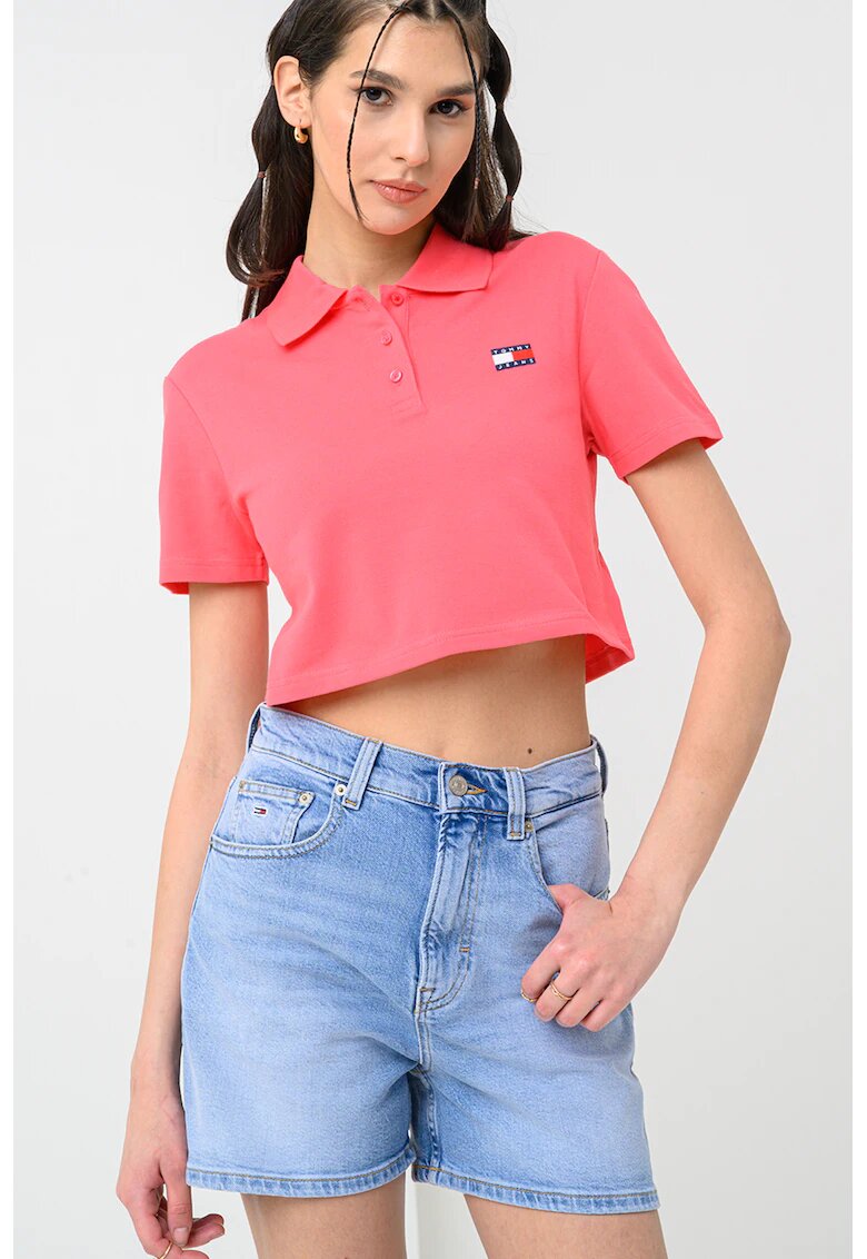 Tommy Jeans Tricou crop polo Badge