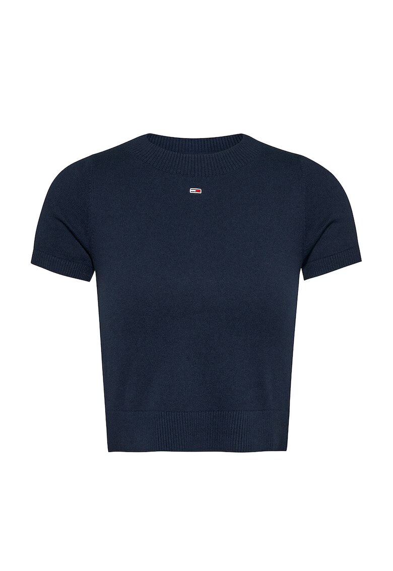 Tommy Jeans Tricou crop tricotat - Bleumarin