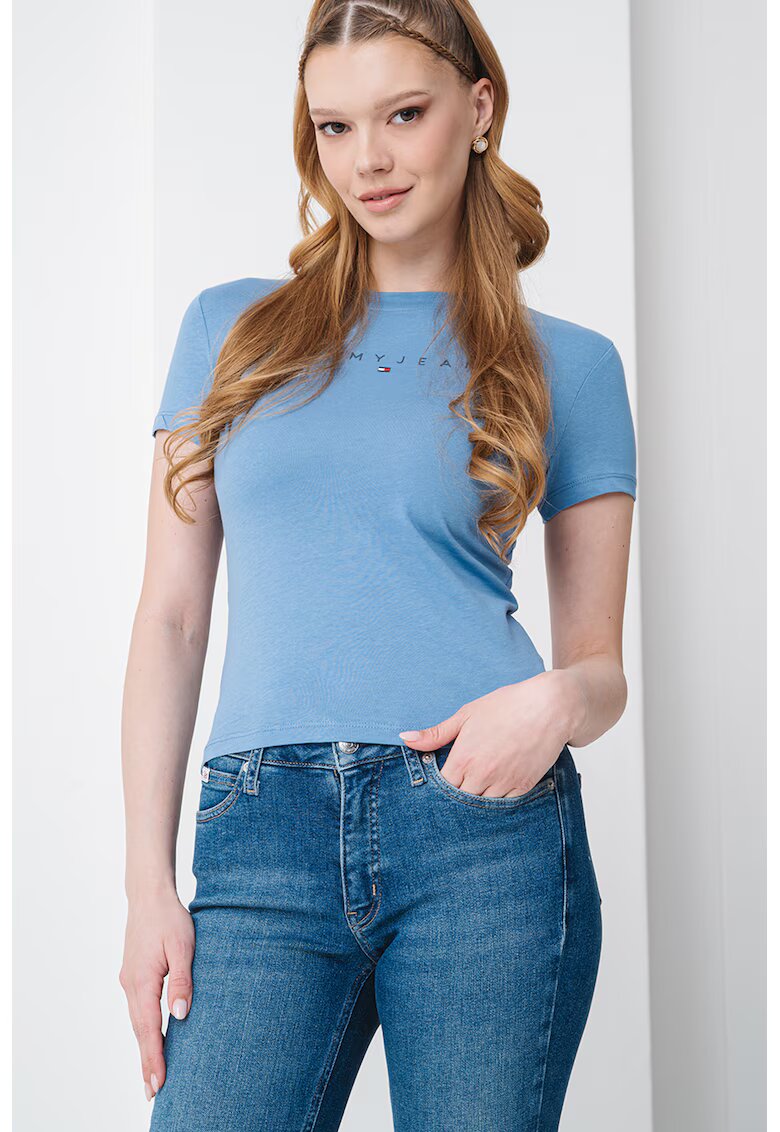 Tommy Jeans Tricou cu decolteu la baza gatului si imprimeu logo