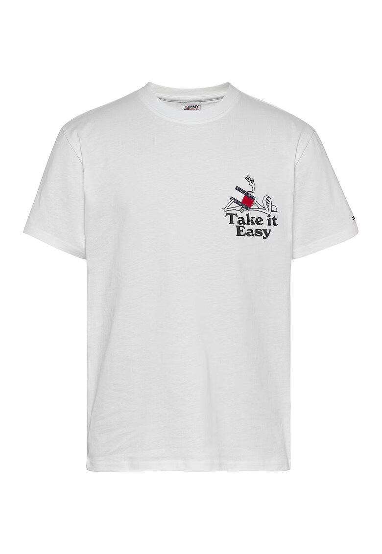 Tommy Jeans Tricou cu imprimeu logo - Alb
