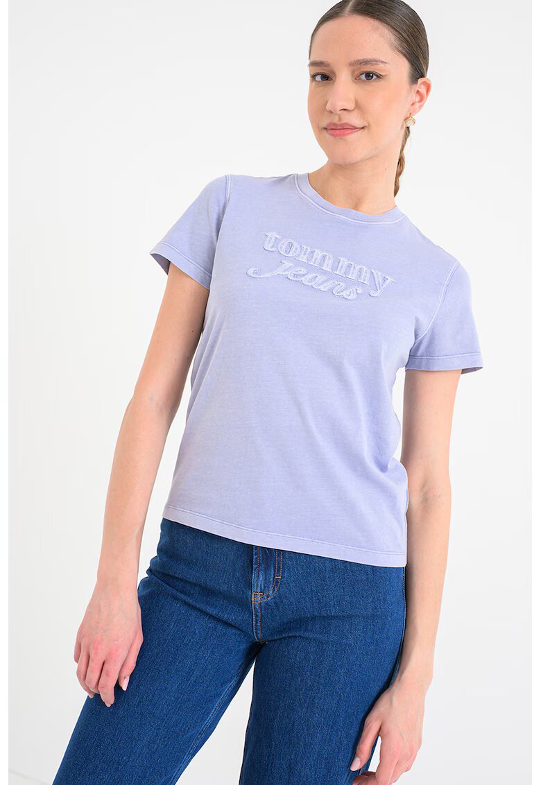 Tommy Jeans Tricou cu logo - Albastru lavanda