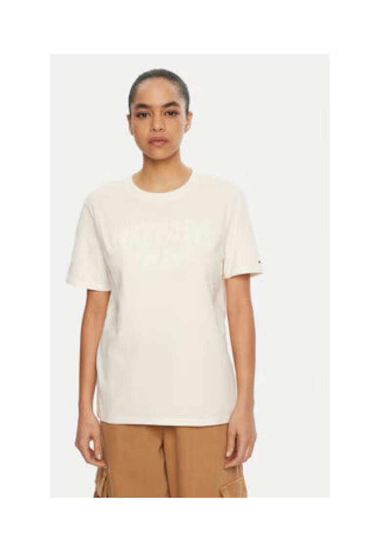 Tommy Jeans Tricou dama - Alb - 100% bumbac -