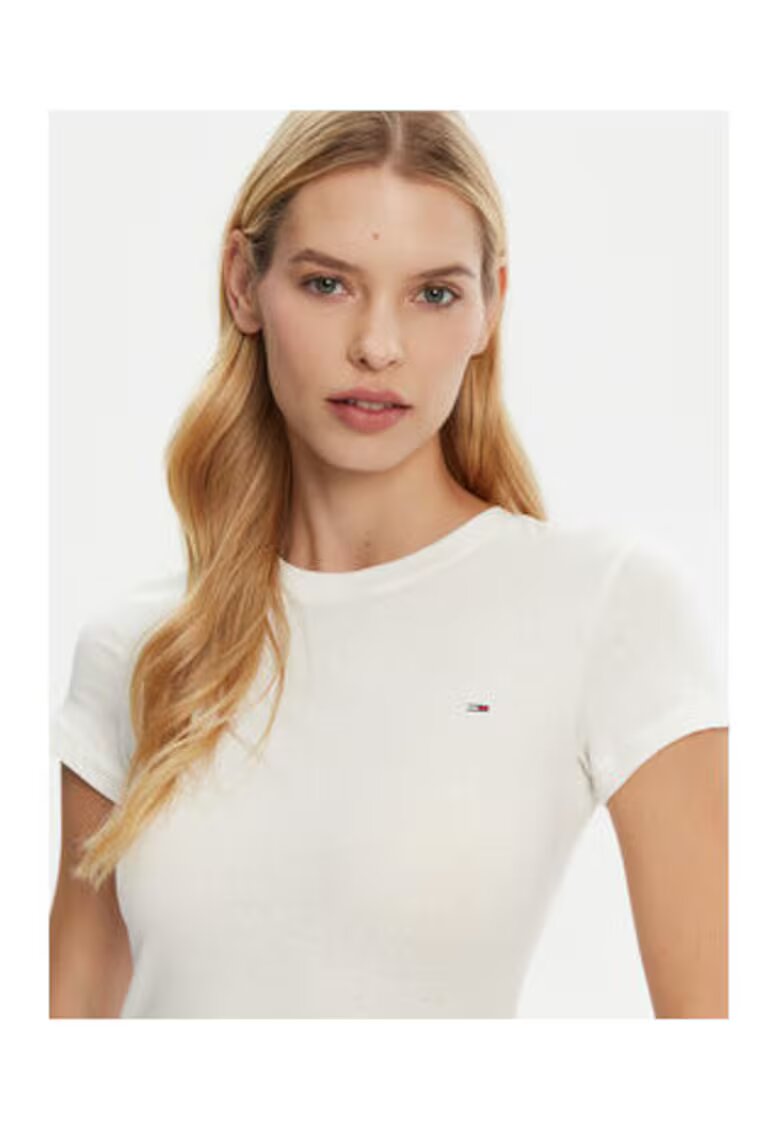 Tommy Jeans Tricou Dama - bumbac - alb -