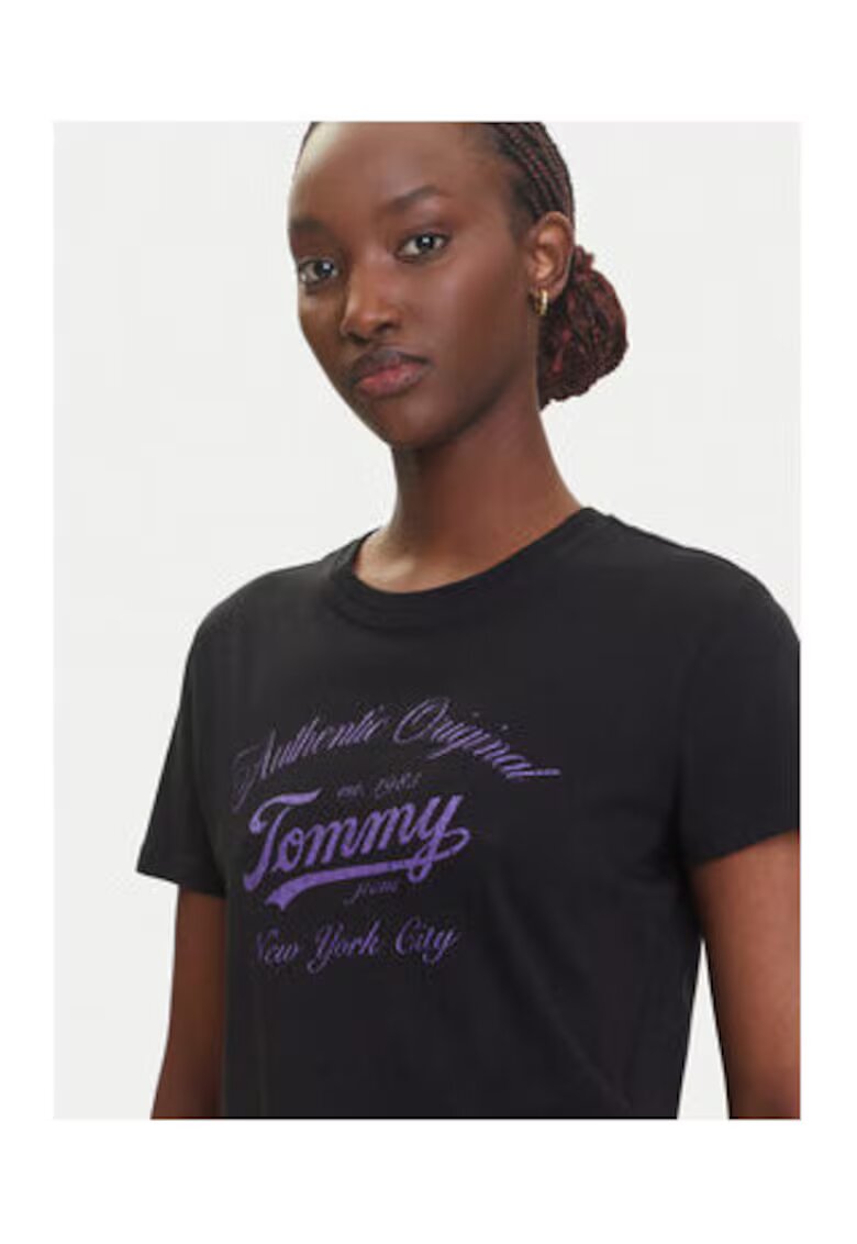 Tommy Jeans Tricou Dama - bumbac - negru -