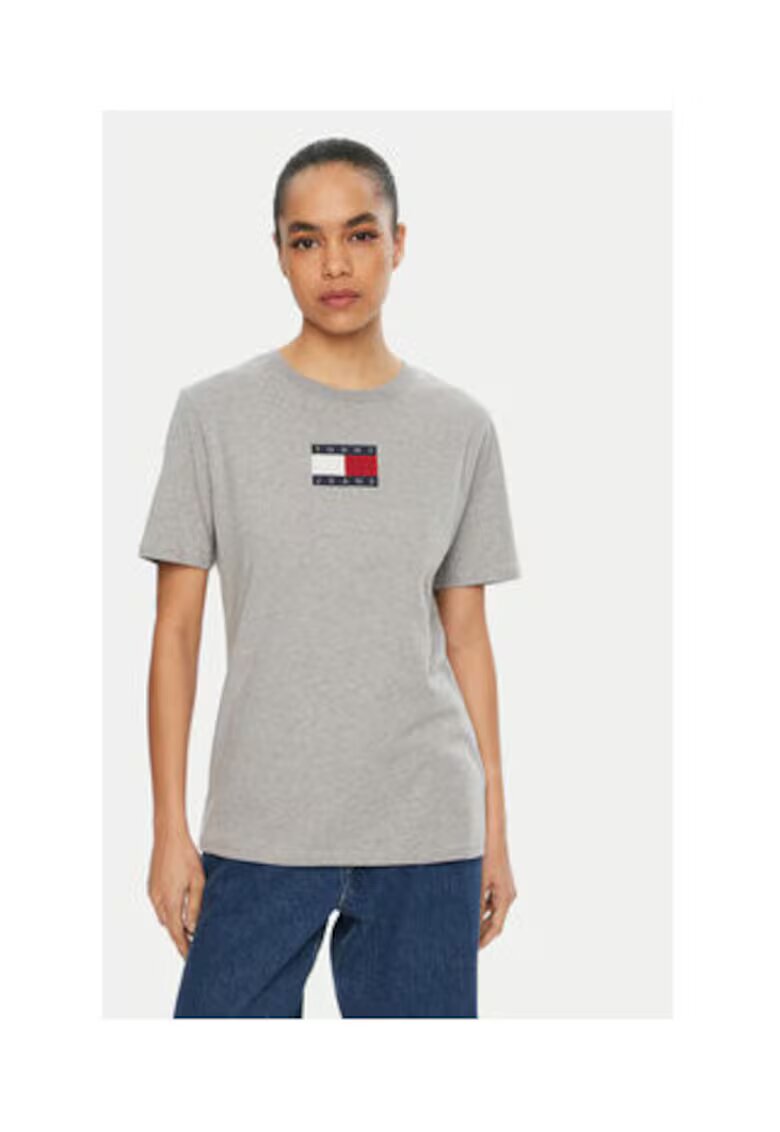 Tommy Jeans Tricou Dama - Gri - 100% bumbac -