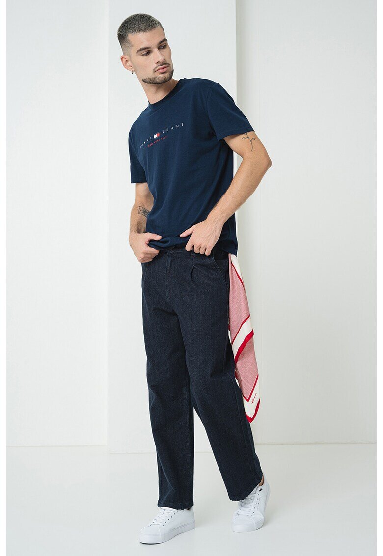Tommy Jeans Tricou de bumbac cu imprimeu logo - Bleumarin