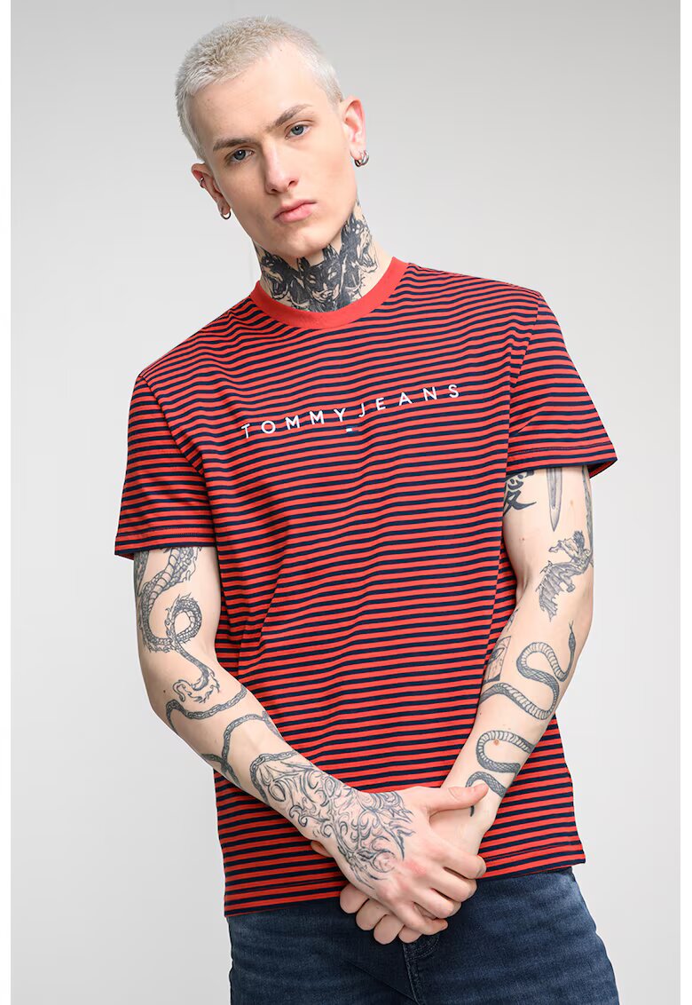 Tommy Jeans Tricou de bumbac - Rosu/Bleumarin